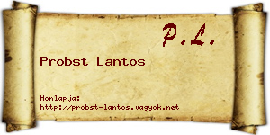 Probst Lantos névjegykártya